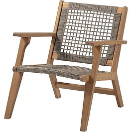Fauteuil de jardin bas en bois d'Acacia FSC et en résine tressée