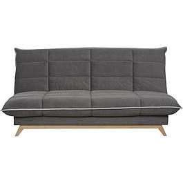 Canapé convertible Clic Clac 3 places - Matelas DUNLOPILLO - Tissu Gris