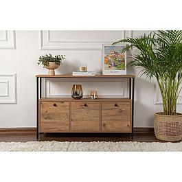 Buffet / console - 3 portes - Pin atlantique / Noir