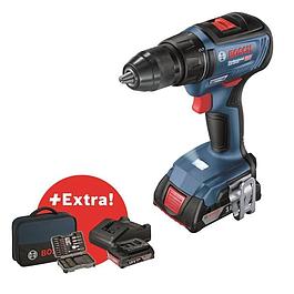 Perceuse-visseuse + 2 batteries 2,0Ah + chargeur GAL 18V-20 + 43 accessoires + Sacoche - BOSCH PROFESSIONAL