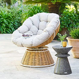 Fauteuil de jardin rotatif - Beige - HESPERIDE