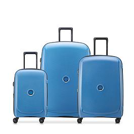 Trio valises extensibles XXL, L, S - polypropylène recyclé - bleu zinc - DELSEY