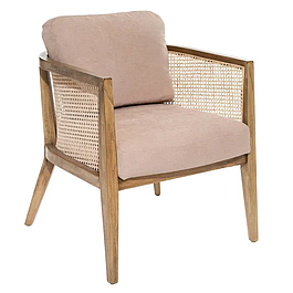 Fauteuil bois & cannage et tissus - Natura