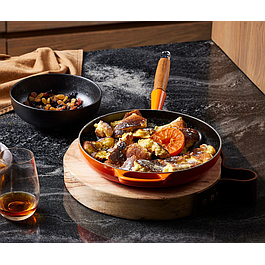 Poêle ronde - fonte émaillée - volcanique  - 26 cm - LE CREUSET