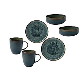 SET PETIT DÉJEUNER BLEU-GRIS EN PORCELAINE VILLEROY & BOCH